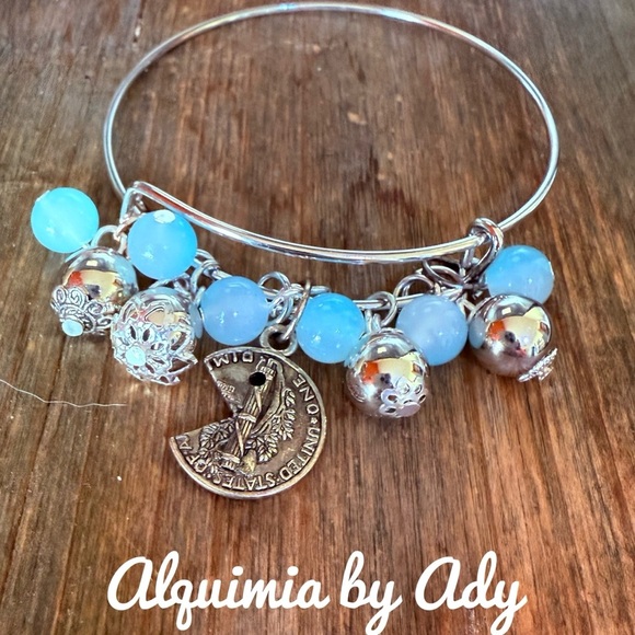 Alquimia by Ady Silver and Blue Charm Bracelet